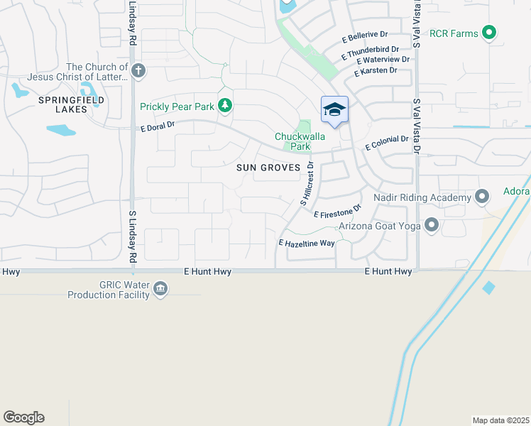 map of restaurants, bars, coffee shops, grocery stores, and more near South Turquoise Place in Chandler