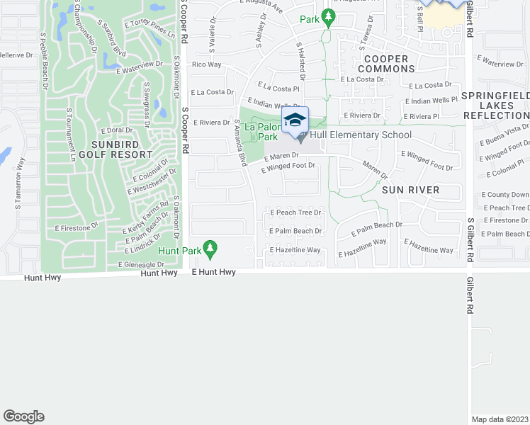map of restaurants, bars, coffee shops, grocery stores, and more near S Ashley Dr & E Peach Tree Dr in Chandler