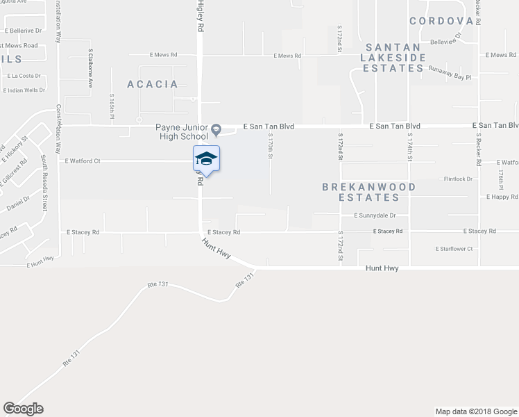 map of restaurants, bars, coffee shops, grocery stores, and more near 3368 East Sunnydale Drive in Queen Creek
