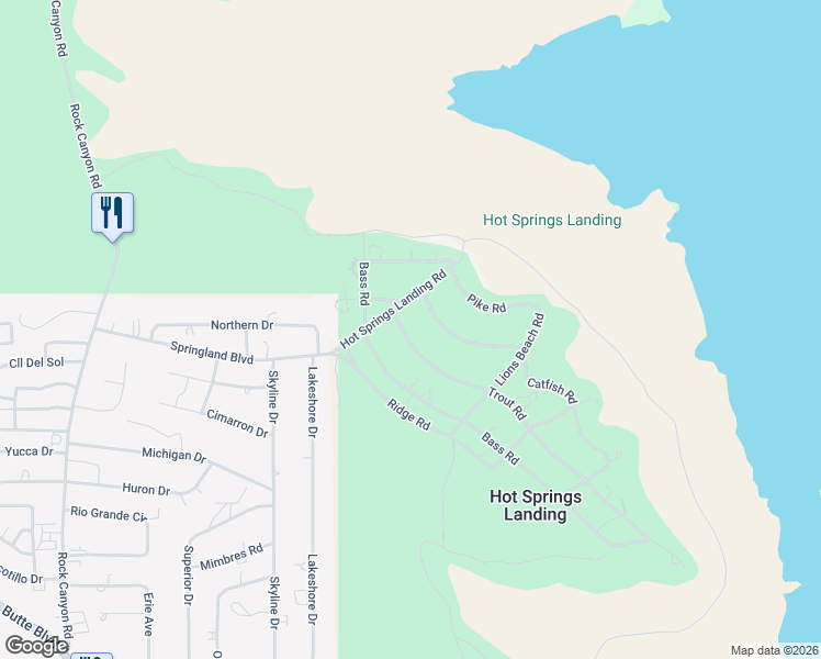 map of restaurants, bars, coffee shops, grocery stores, and more near 517 Trout Road in Elephant Butte