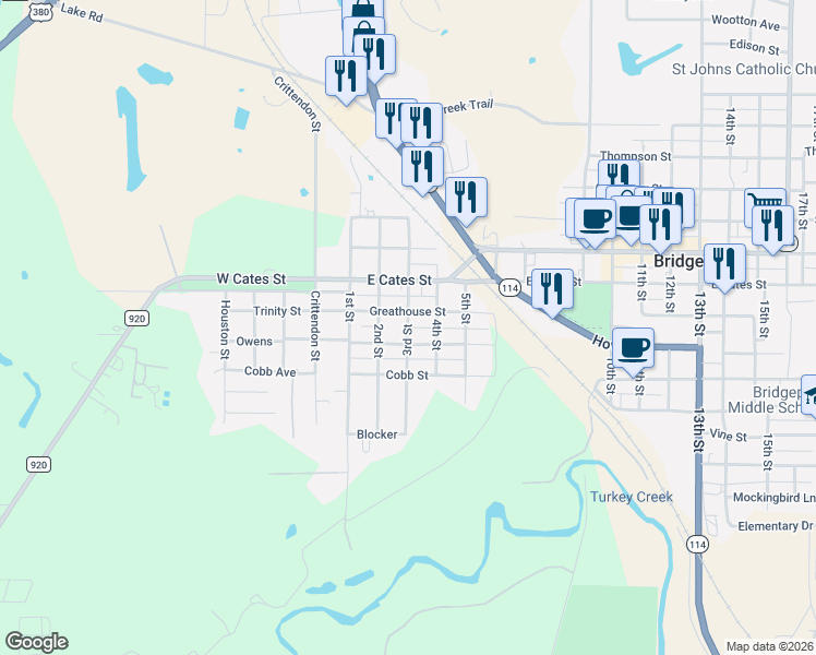 map of restaurants, bars, coffee shops, grocery stores, and more near 300 East Cates Street in Bridgeport