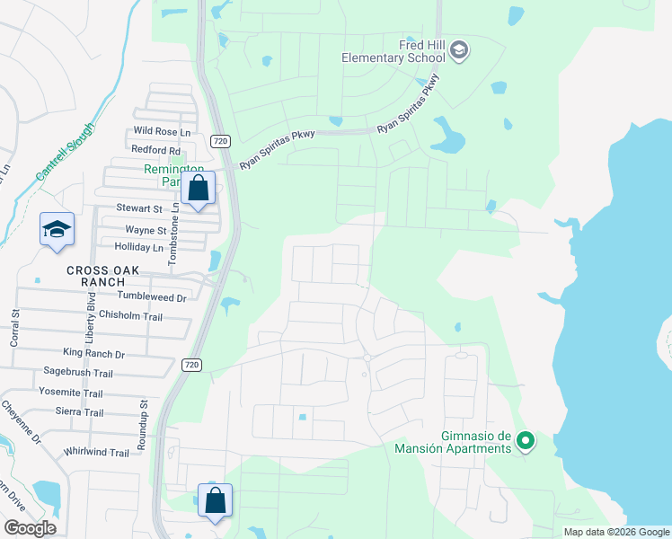 map of restaurants, bars, coffee shops, grocery stores, and more near 348 Moonvine Drive in Little Elm