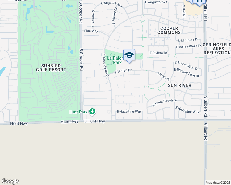map of restaurants, bars, coffee shops, grocery stores, and more near 2262 East Peach Tree Drive in Chandler