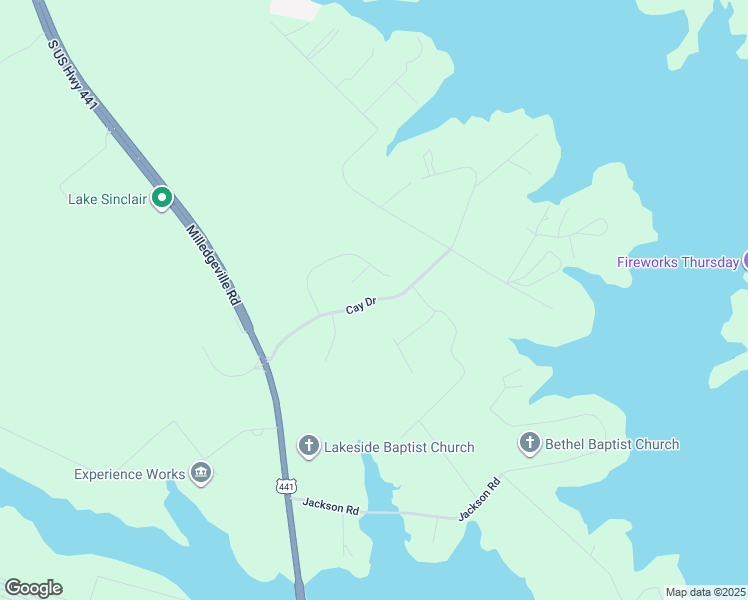 map of restaurants, bars, coffee shops, grocery stores, and more near Cay Drive in Putnam County