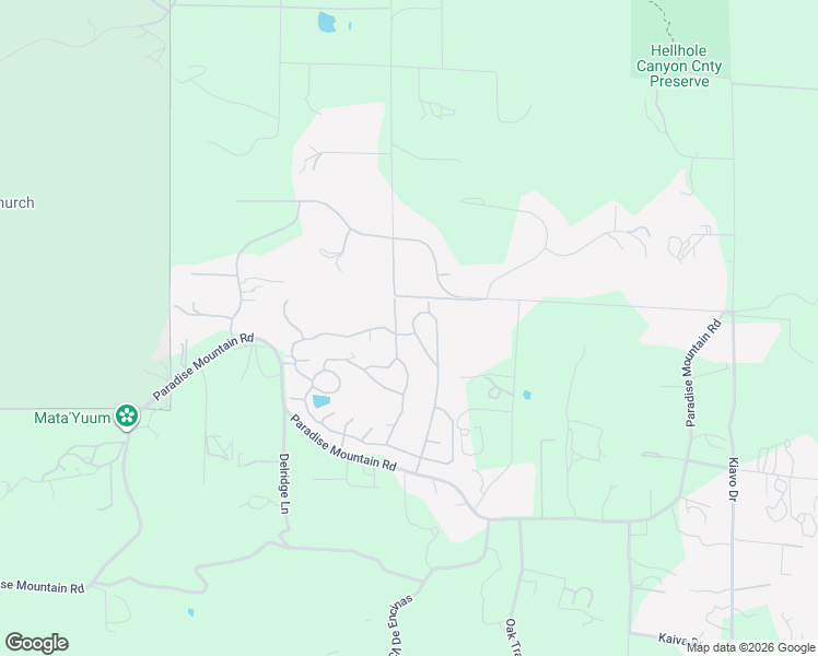 map of restaurants, bars, coffee shops, grocery stores, and more near 18218 Paradise Mountain Road in Valley Center
