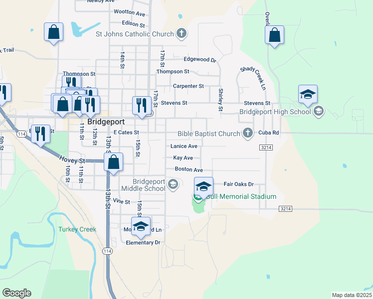 map of restaurants, bars, coffee shops, grocery stores, and more near 1714 Lanice Avenue in Bridgeport