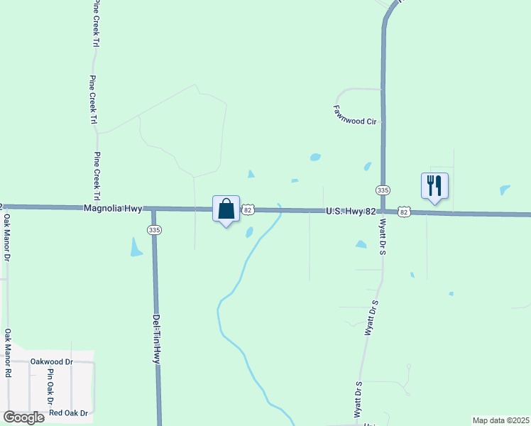 map of restaurants, bars, coffee shops, grocery stores, and more near 4748-4858 Magnolia Highway in El Dorado