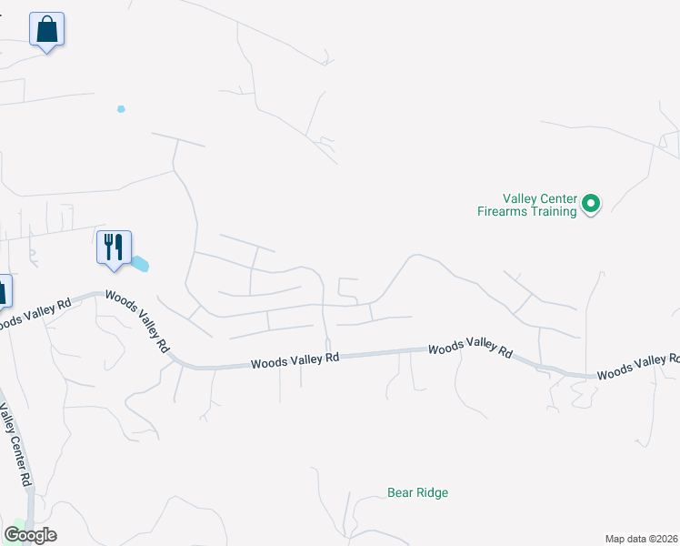 map of restaurants, bars, coffee shops, grocery stores, and more near 27058 Sunningdale Way in Valley Center