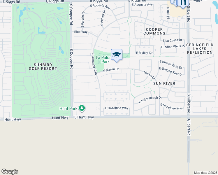 map of restaurants, bars, coffee shops, grocery stores, and more near 2361 East County Down Drive in Chandler