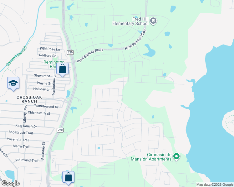 map of restaurants, bars, coffee shops, grocery stores, and more near 360 Greenbriar Road in Little Elm