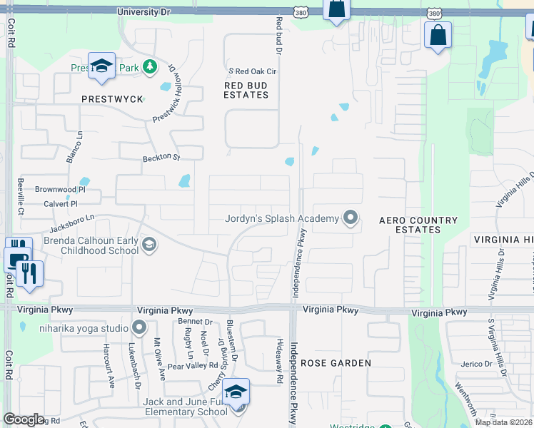 map of restaurants, bars, coffee shops, grocery stores, and more near 704 Anson Court in McKinney