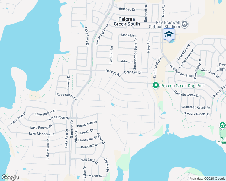 map of restaurants, bars, coffee shops, grocery stores, and more near 1504 Zebra Finch Drive in Little Elm
