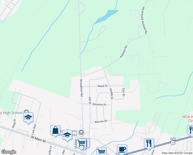 map of restaurants, bars, coffee shops, grocery stores, and more near 513 Hill Street in Moncks Corner
