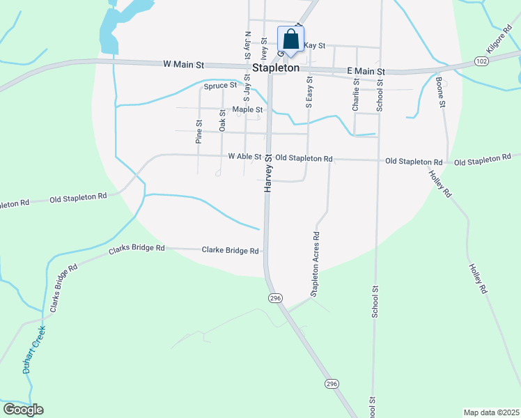 map of restaurants, bars, coffee shops, grocery stores, and more near 671 Harvey Street in Stapleton