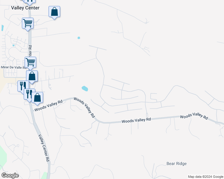 map of restaurants, bars, coffee shops, grocery stores, and more near 14231 Augusta Drive in Valley Center