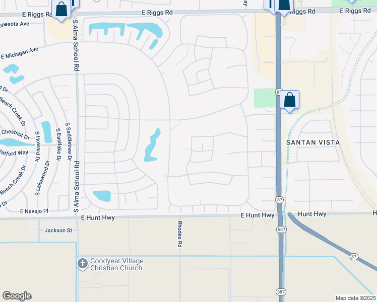 map of restaurants, bars, coffee shops, grocery stores, and more near 26202 South Buttonwood Drive in Sun Lakes