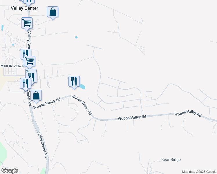 map of restaurants, bars, coffee shops, grocery stores, and more near 14231 Augusta Drive in Valley Center