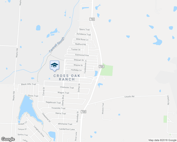 map of restaurants, bars, coffee shops, grocery stores, and more near 9100 Holliday Lane in Aubrey