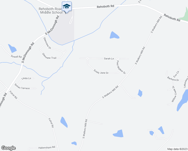 map of restaurants, bars, coffee shops, grocery stores, and more near 2016 Emily Jane Drive in Griffin
