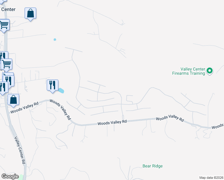map of restaurants, bars, coffee shops, grocery stores, and more near 14338 Augusta Drive in Valley Center