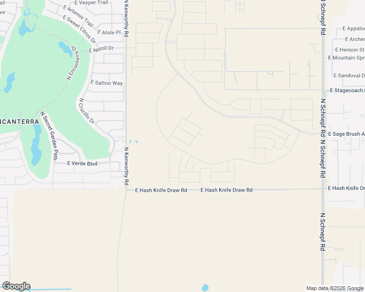 map of restaurants, bars, coffee shops, grocery stores, and more near 1822-3498 East Hash Knife Draw Road in San Tan Valley