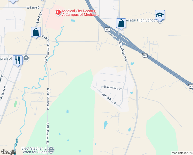 map of restaurants, bars, coffee shops, grocery stores, and more near 103 Brookview in Decatur