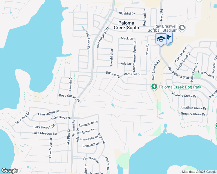 map of restaurants, bars, coffee shops, grocery stores, and more near 1504 Zebra Finch Drive in Little Elm
