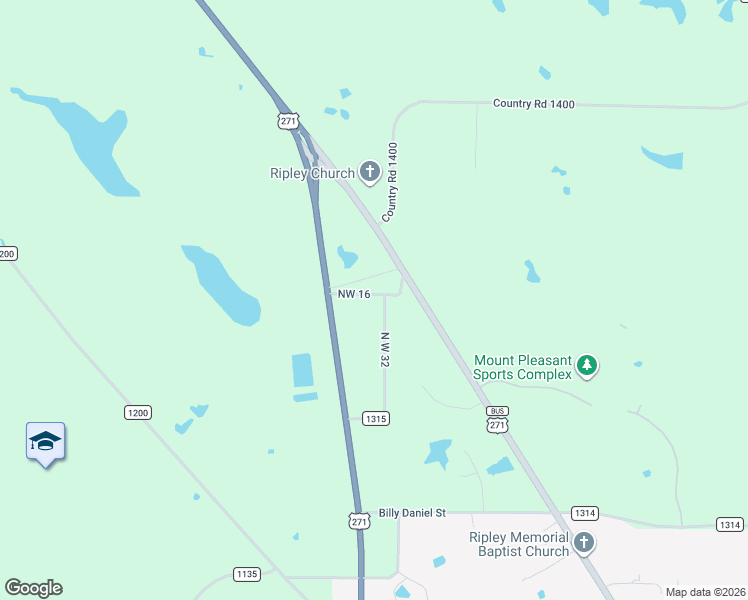 map of restaurants, bars, coffee shops, grocery stores, and more near 150 North West 32 in Mount Pleasant