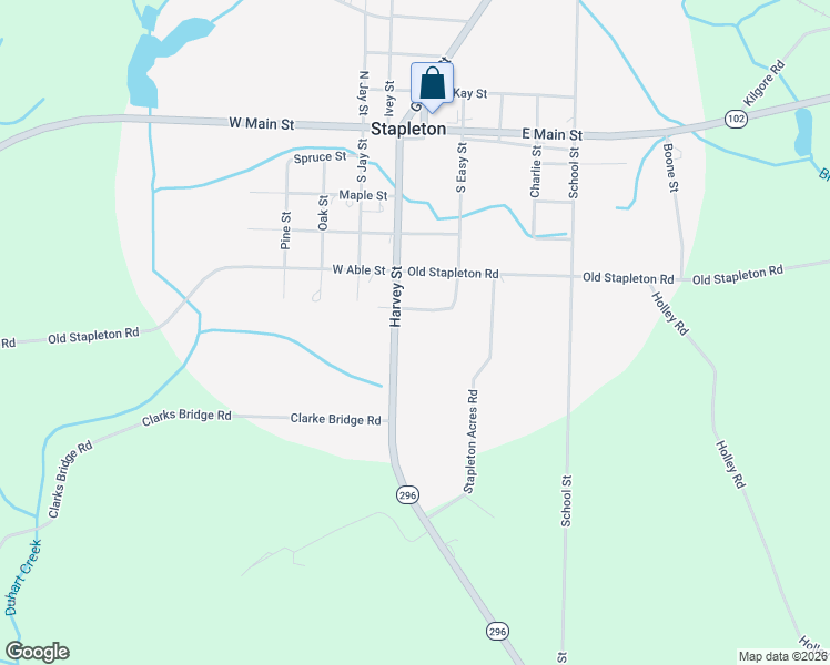 map of restaurants, bars, coffee shops, grocery stores, and more near 671 Harvey Street in Stapleton