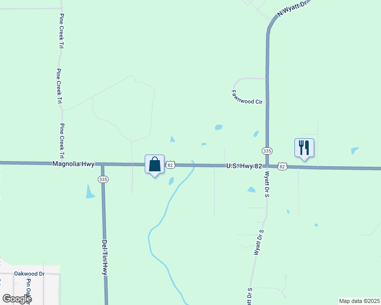 map of restaurants, bars, coffee shops, grocery stores, and more near 4748 Magnolia Highway in El Dorado