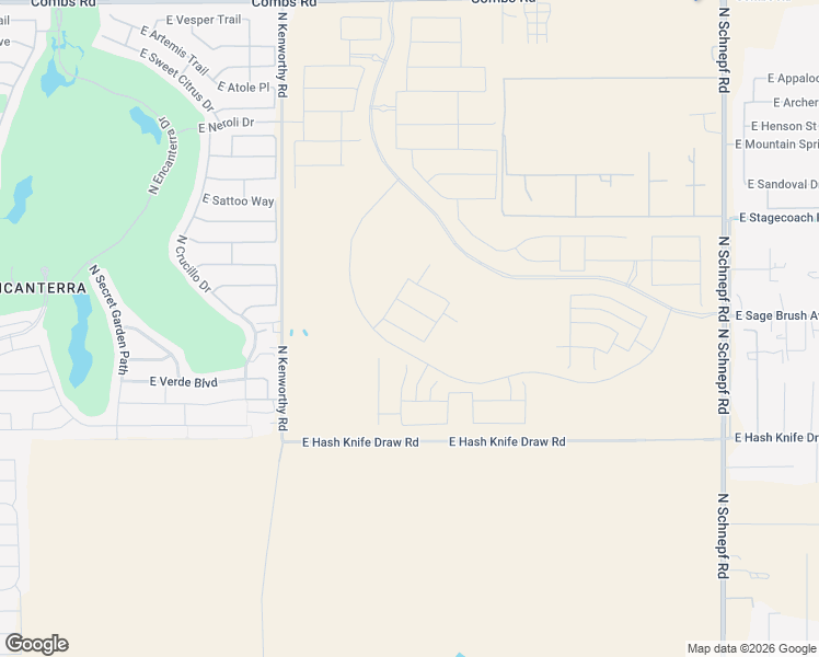 map of restaurants, bars, coffee shops, grocery stores, and more near 1822-3498 East Hash Knife Draw Road in San Tan Valley