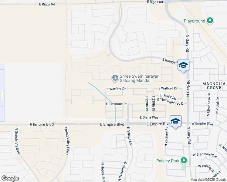 map of restaurants, bars, coffee shops, grocery stores, and more near in Queen Creek