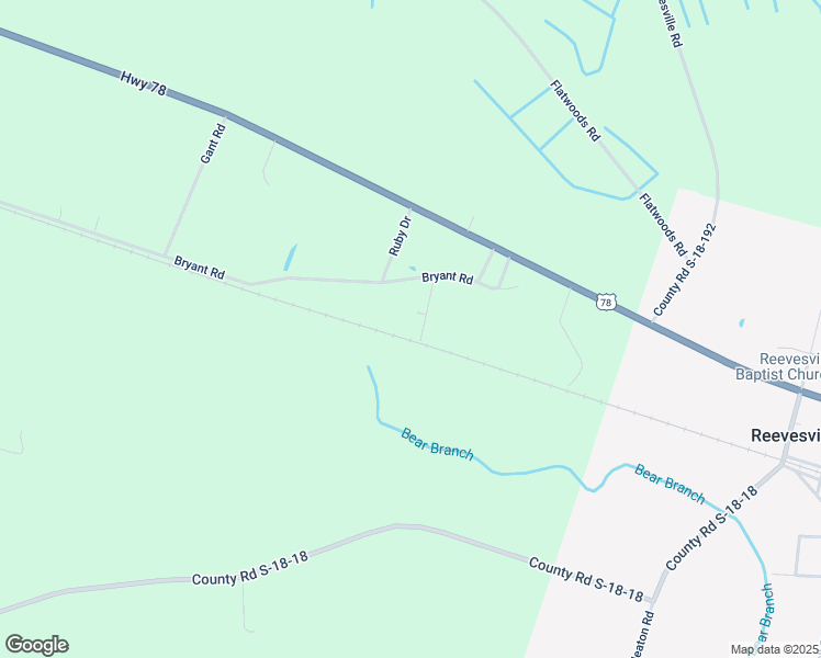 map of restaurants, bars, coffee shops, grocery stores, and more near 134 Garnet Lane in Reevesville