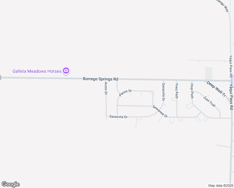 map of restaurants, bars, coffee shops, grocery stores, and more near 3838 Utica Drive in Borrego Springs