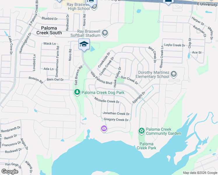 map of restaurants, bars, coffee shops, grocery stores, and more near 2117 Scott Creek Drive in Little Elm