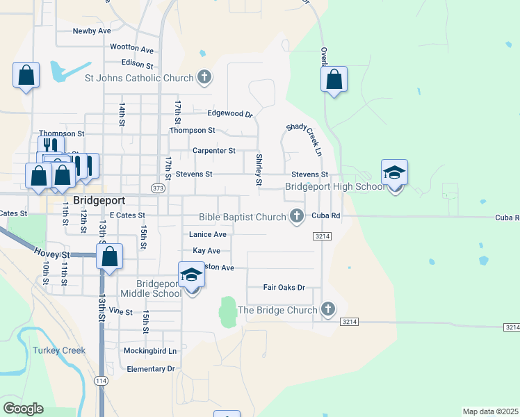 map of restaurants, bars, coffee shops, grocery stores, and more near 2104 Stonegate Boulevard in Bridgeport