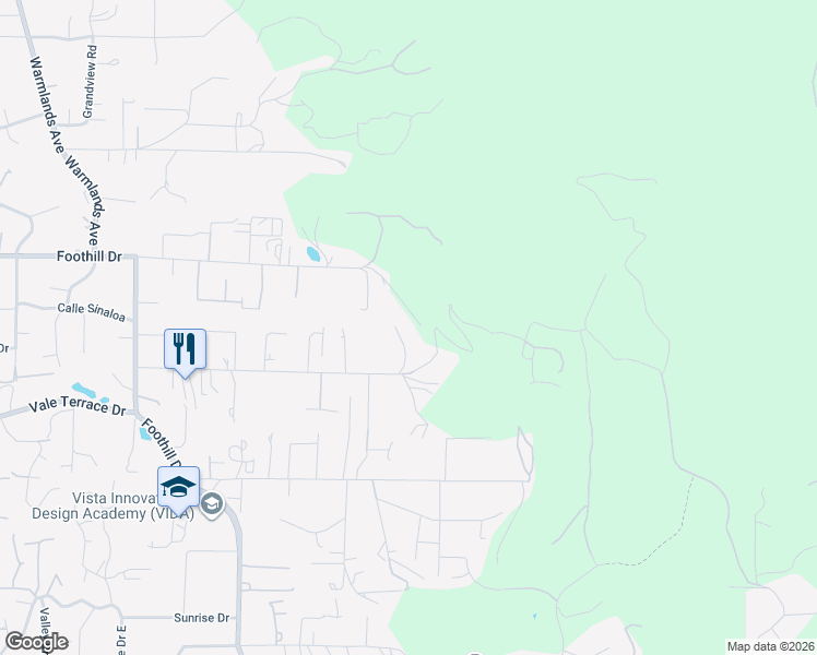map of restaurants, bars, coffee shops, grocery stores, and more near 2508 Catalina Avenue in Vista