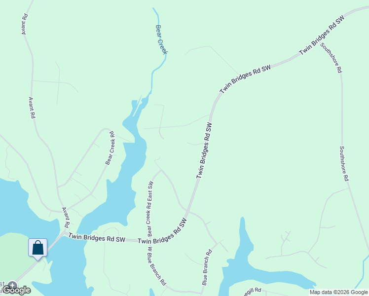 map of restaurants, bars, coffee shops, grocery stores, and more near 480 Twin Bridges Road Southwest in Eatonton