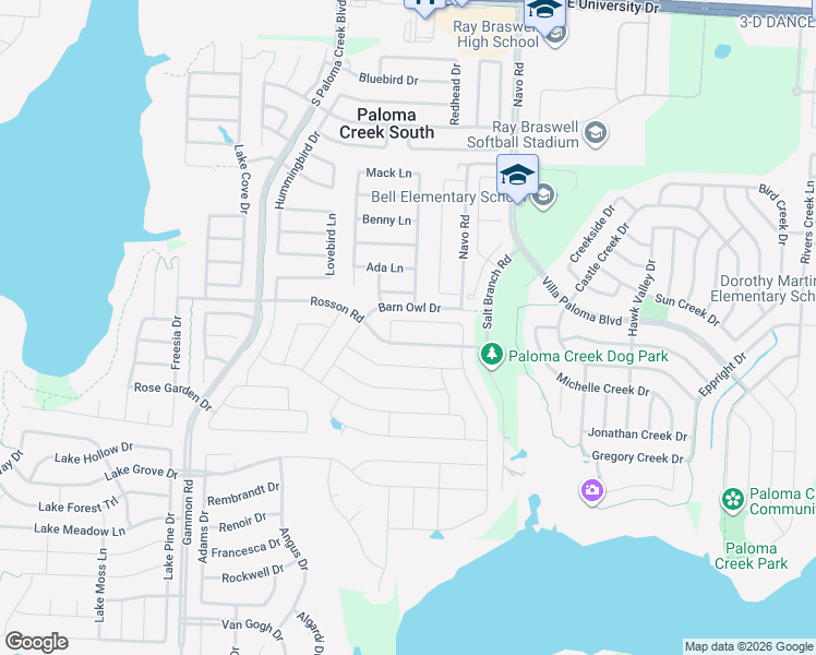 map of restaurants, bars, coffee shops, grocery stores, and more near 1724 Shoebill Drive in Little Elm