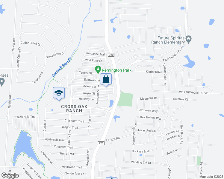 map of restaurants, bars, coffee shops, grocery stores, and more near 9228 Stewart Street in Cross Roads