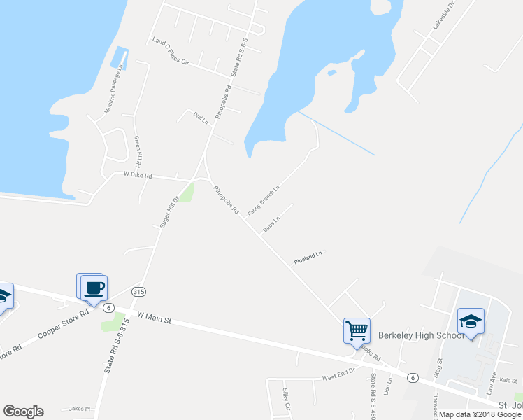 map of restaurants, bars, coffee shops, grocery stores, and more near 417 Fanny Branch Lane in Moncks Corner