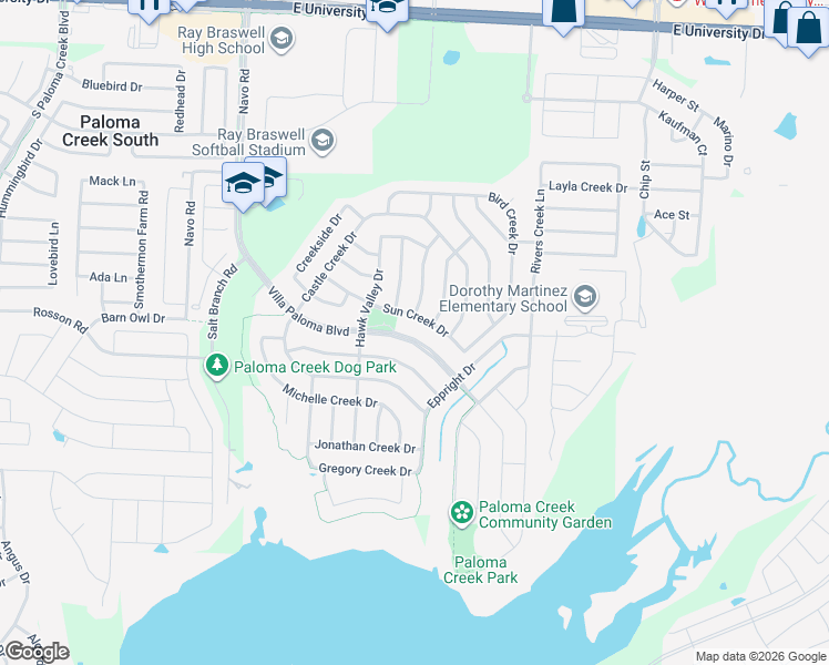 map of restaurants, bars, coffee shops, grocery stores, and more near 1313 Villa Paloma Boulevard in Little Elm