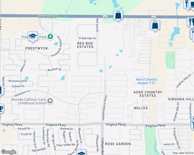 map of restaurants, bars, coffee shops, grocery stores, and more near 10013 Long Branch Drive in McKinney