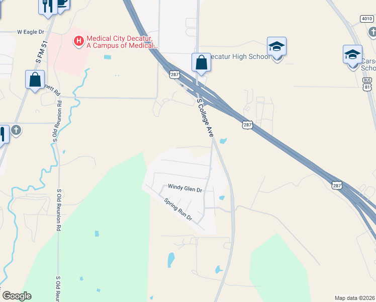 map of restaurants, bars, coffee shops, grocery stores, and more near 304 Circle Drive in Decatur