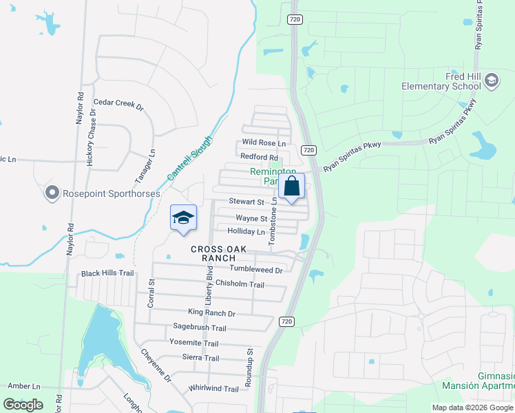 map of restaurants, bars, coffee shops, grocery stores, and more near 8916 Stewart Street in Cross Roads