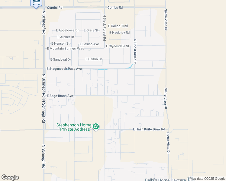 map of restaurants, bars, coffee shops, grocery stores, and more near 4364 East Sage Brush Avenue in Queen Creek