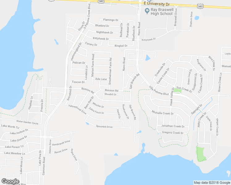 map of restaurants, bars, coffee shops, grocery stores, and more near 1805 Shoebill Drive in Little Elm