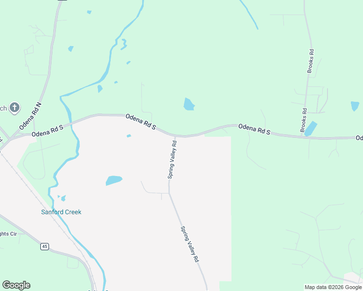 map of restaurants, bars, coffee shops, grocery stores, and more near 65 Spring Valley Road in Sylacauga