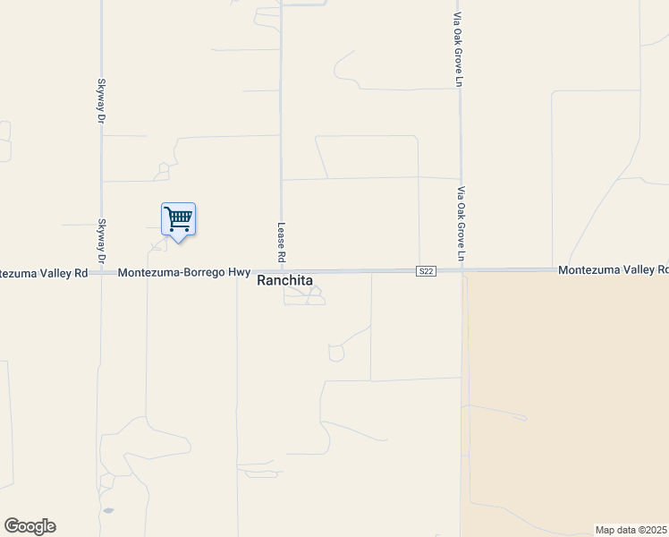 map of restaurants, bars, coffee shops, grocery stores, and more near 37852 Montezuma Valley Road in Ranchita