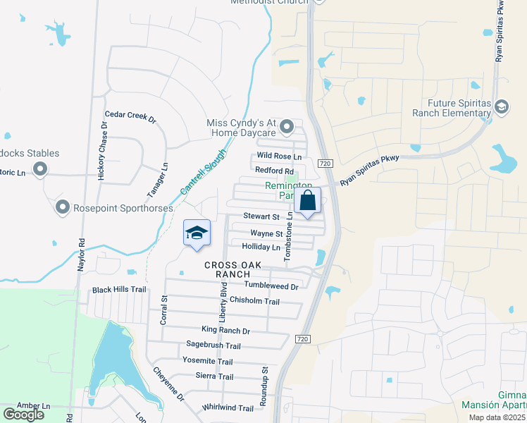 map of restaurants, bars, coffee shops, grocery stores, and more near 8921 Stewart Street in Cross Roads
